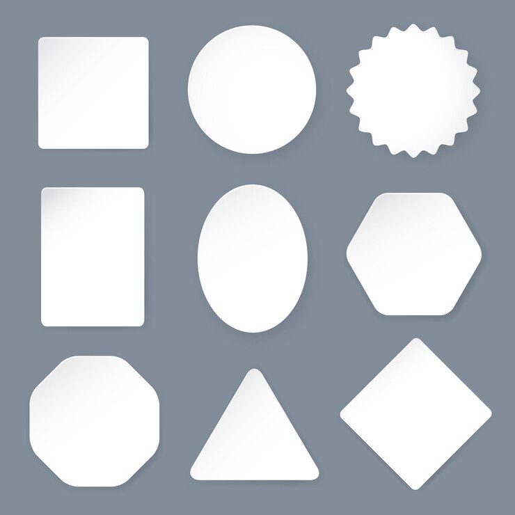 Vector white paper labels on a gray background vector illustration in