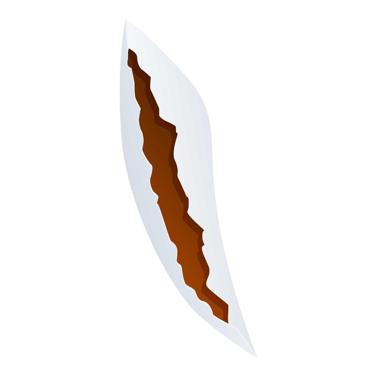 Vector white ripped paper with torn edges revealing brown background