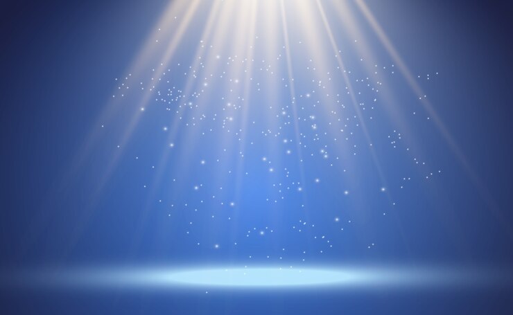 Vector white scene on with spotlights. illustration.