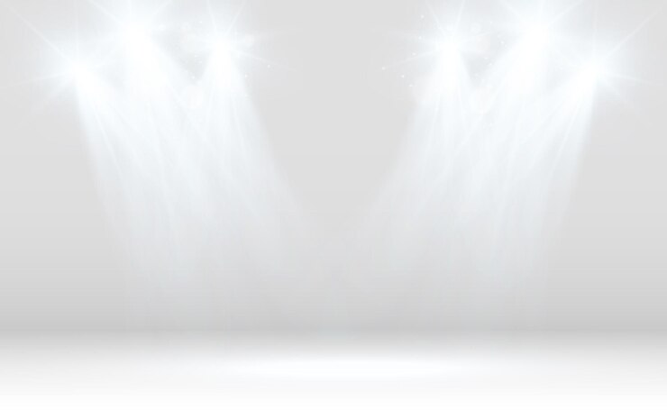 White scene on with spotlights Vector illustration