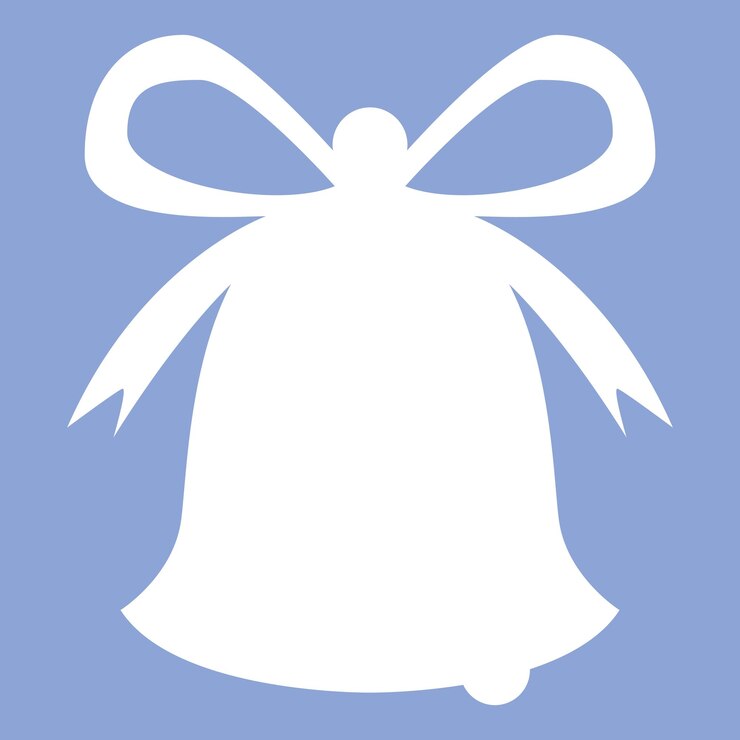 white silhouette bell icon illustration background