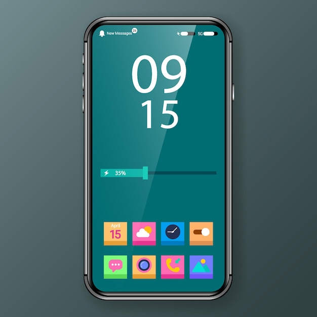 Widget mobile application user interface home screen for phone