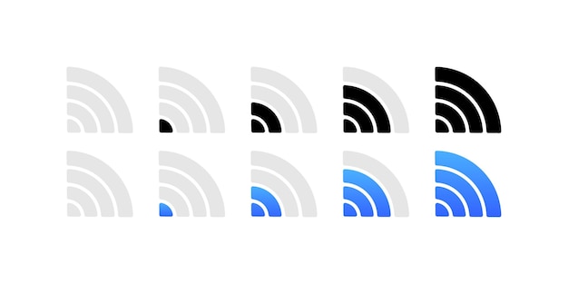WiFi icons Different styles different WiFi signal icons Vector icons