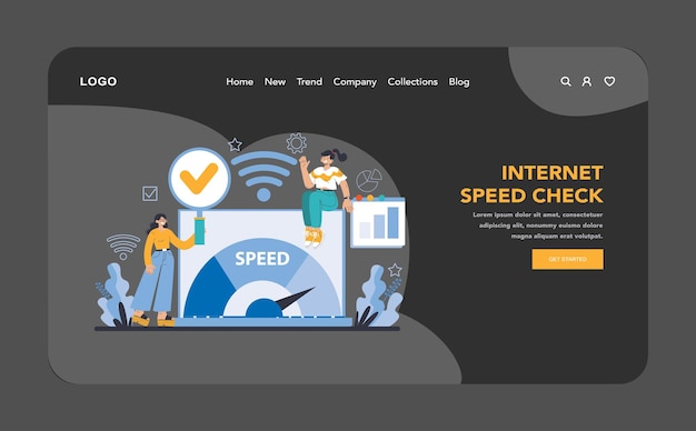 Wifi network dark or night mode web or landing specialist setting up developing and maintaining