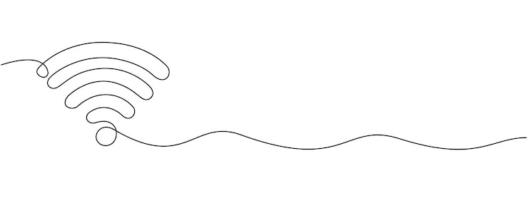 Vector wifi signal drawn in one continuous line outline icon for internet hotspot for ui and mobile applications in simple linear style vector editable illustration
