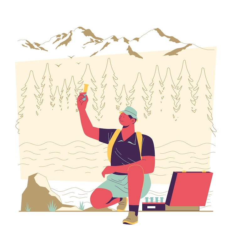 Vector wildlife biologist concept