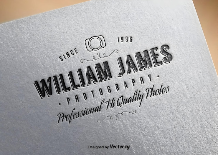 Vector william james photography logo