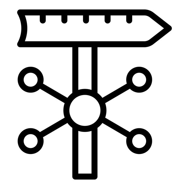 Wind indicator animal icon outline vector Compass pin
