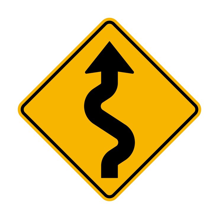 Vector winding road sign