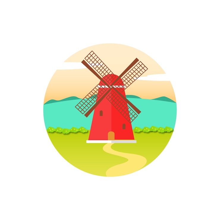 Vector windmill tower