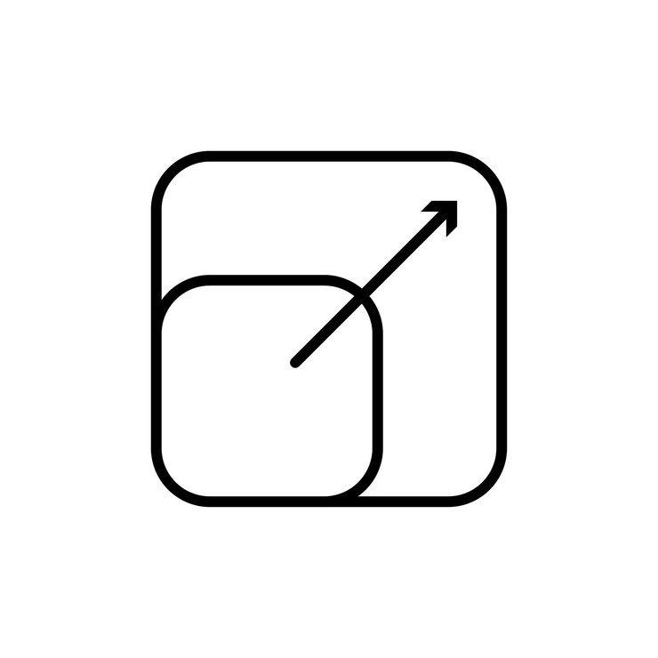 Vector window maximize icon isolated on white background