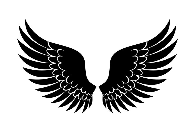Vector wings vector flat design illustration