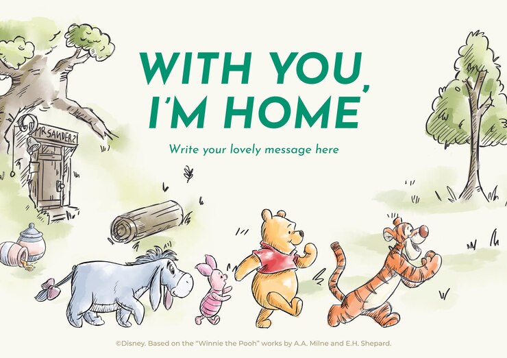 Vector winnie the pooh friendship card