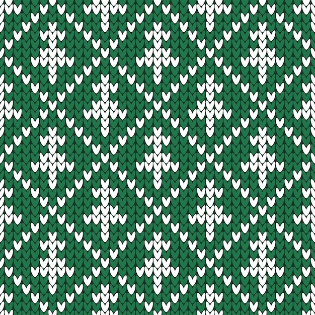 Winter Christmas green-white seamless Christmas pattern. Wool Knit Texture Imitation.