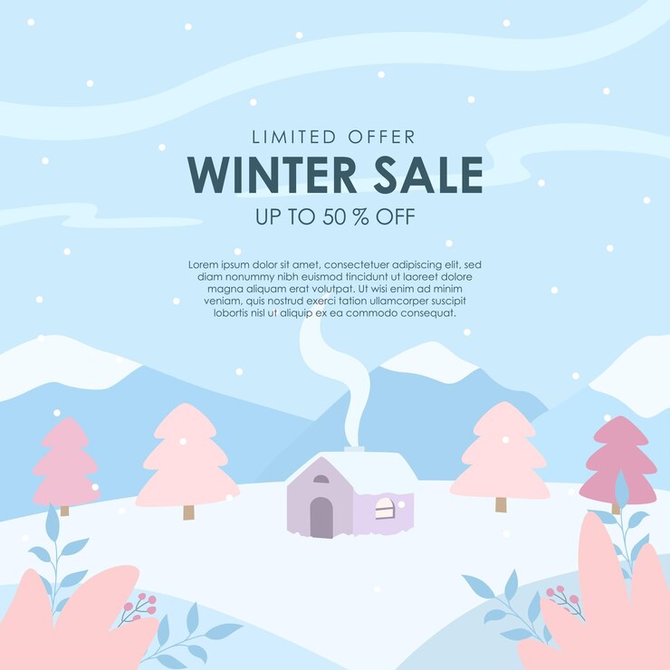 Vector winter design instagram banner template