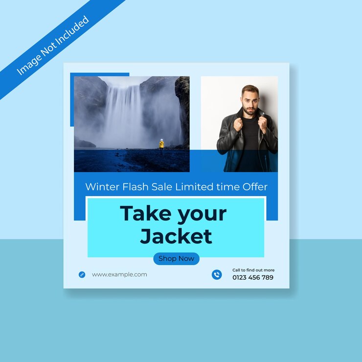 Vector winter fashion sale social media post  design template. creative design and winter web banner.