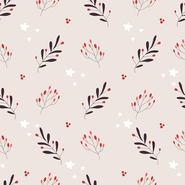 Winter flower pattern for wrapping papper