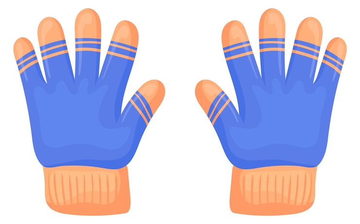 Vector winter gloves cartoon knitwear kid colorful mittens
