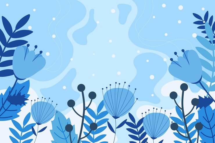 Vector winter landscape with winter flowers and twigs abstraction in winter style