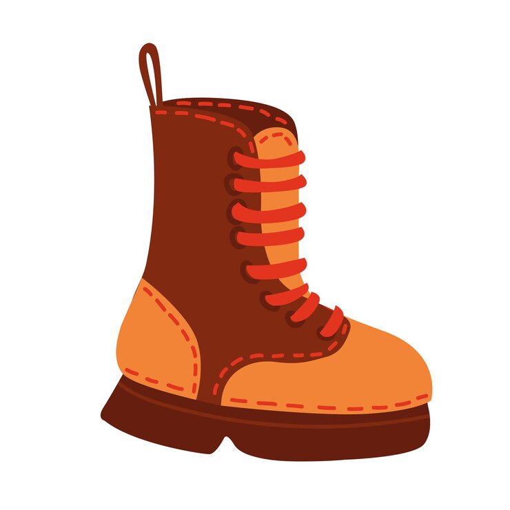 Winter leather boot vector illustration