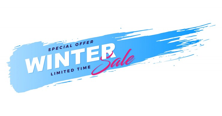Vector winter sale brush banner promotion