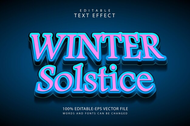 winter solstice editable text effect 3 dimension emboss modern style