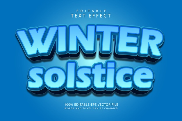 Winter solstice editable text effect 3 dimension emboss modern style