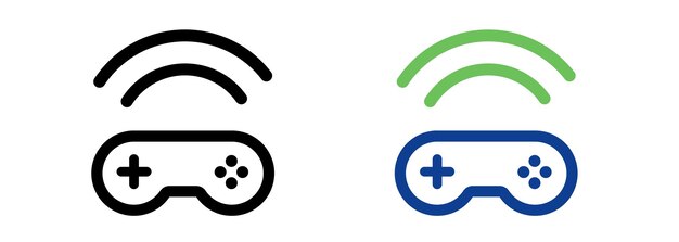 wireless gamepad game controller icon set