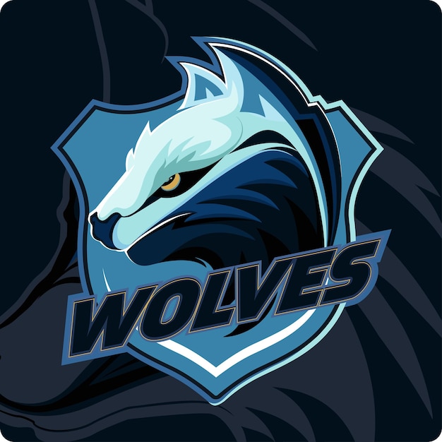 wolf e-sport mascot logo vector, mascot Emblem design for e-sports team. Vector illustration