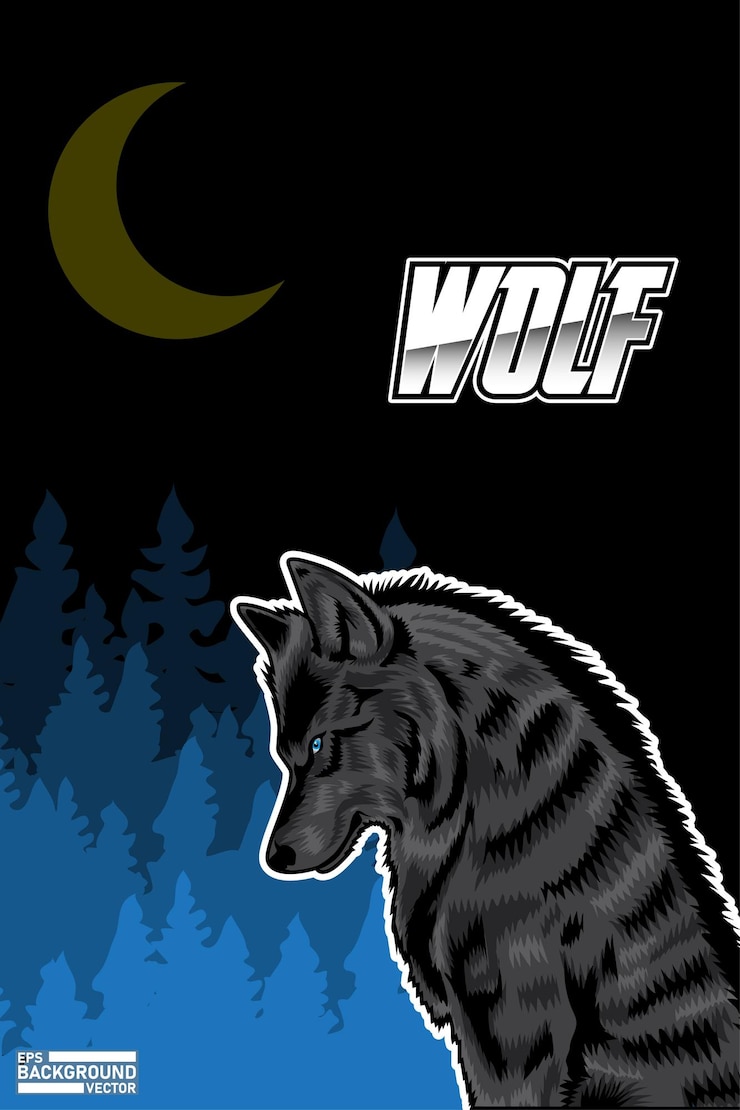 Vector wolf esports wallpaper background design