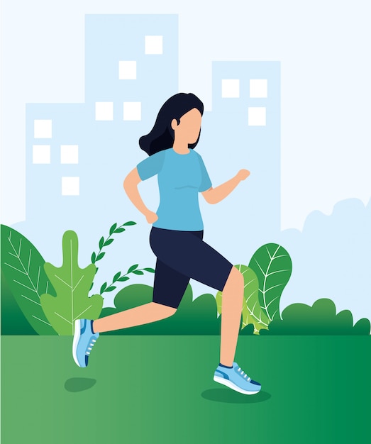 Woman and healthy lifestyle concept vector design