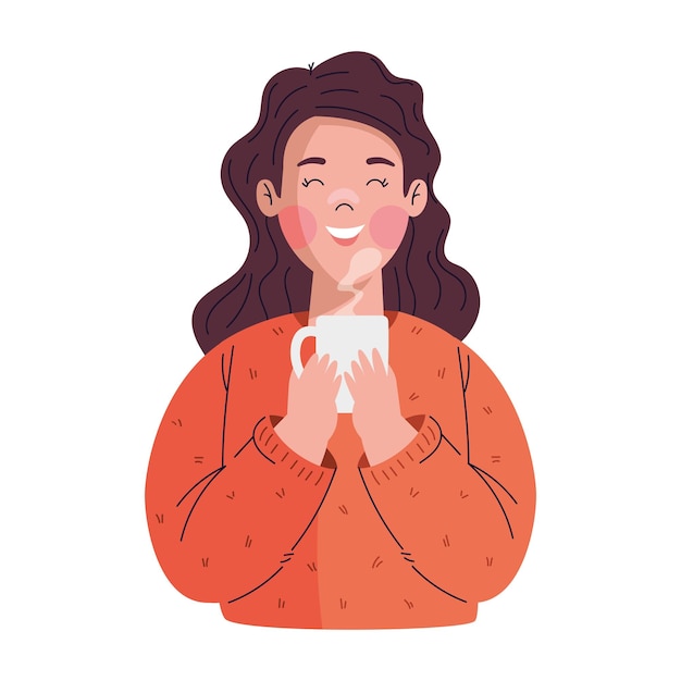 woman drinking coffee hot