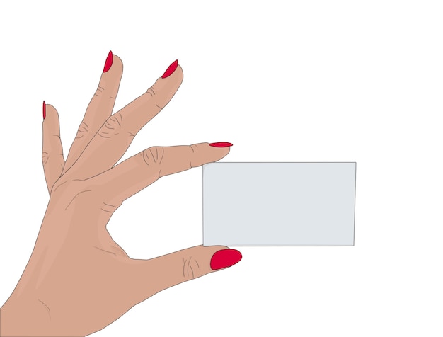 Woman hand holding blank visit card
