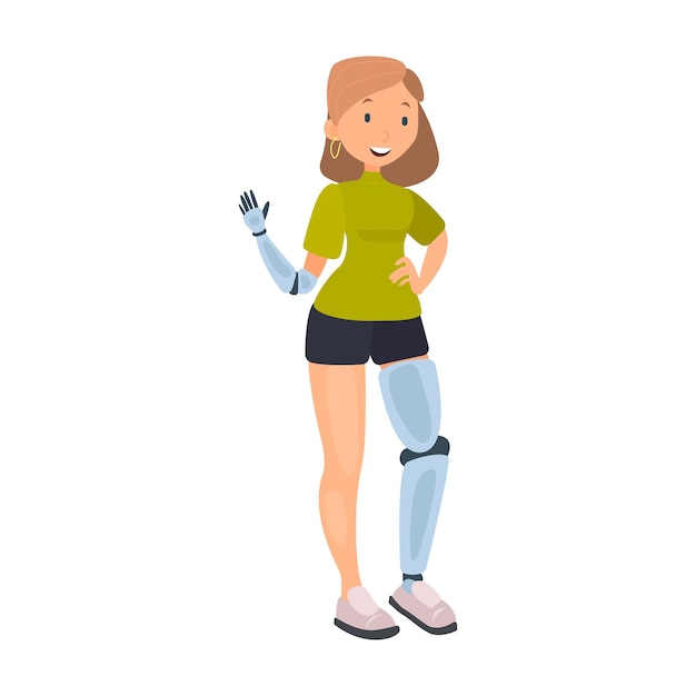 woman with prostheses flat icon colored vector element from disabled collection creative woman with