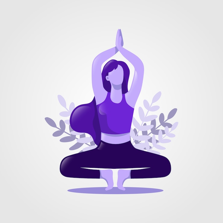Woman with yoga pose