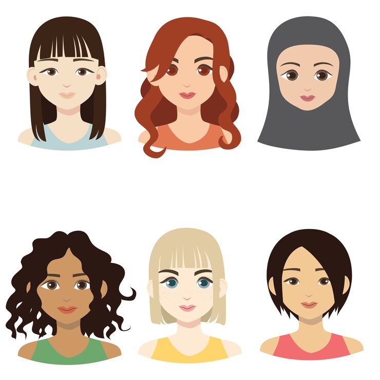 Vector women around all the world