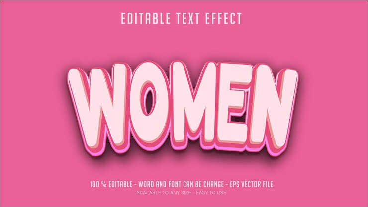 Vector women editable text effect