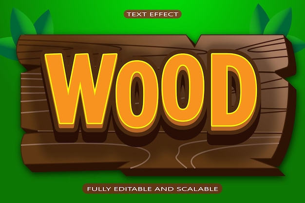 wood editable text effect 3 dimension emboss modern style