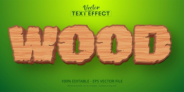 wood text, mobile game and cartoon style editable text effect