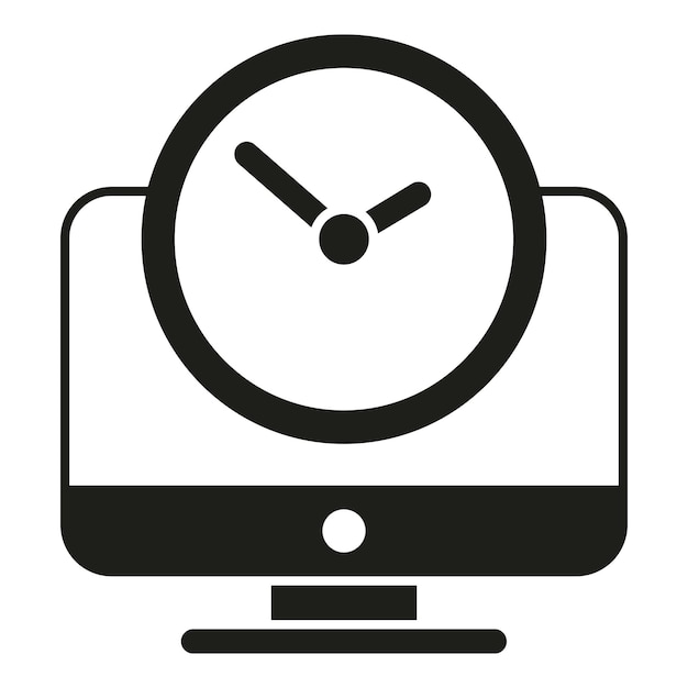Work data time icon simple vector Computer data Desktop time