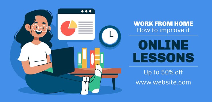 Vector work from home adversiting