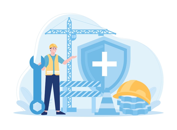 Vector workers on medical duty concept flat illustration