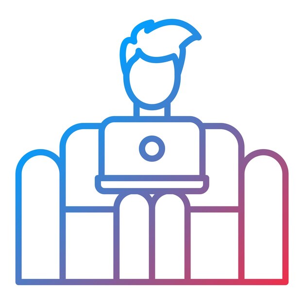 working on couch icon vector image can be used for work from home