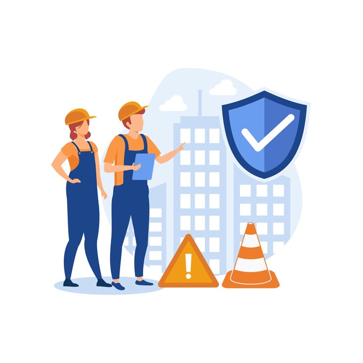 Vector workplace safety flat modern design illustration