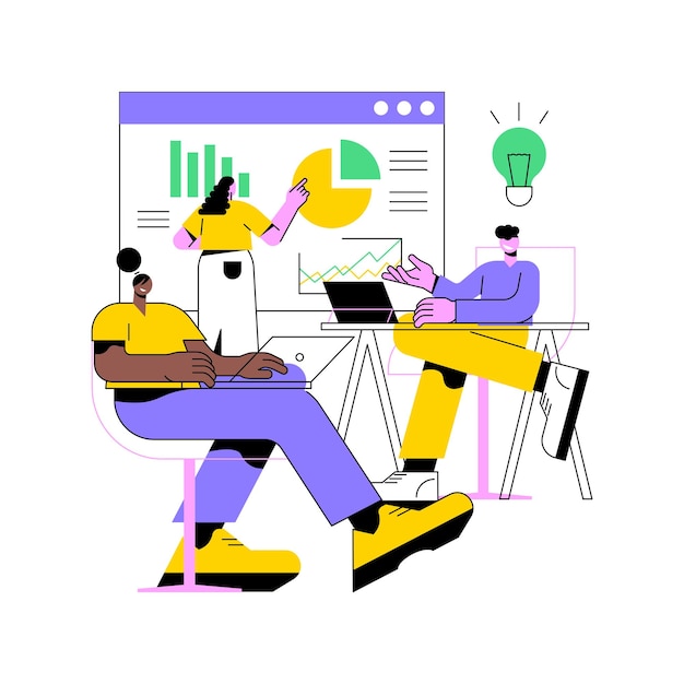 Workshop abstract concept vector illustration