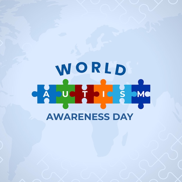 World Autism Awareness Day in 2nd April Concept with puzzle pieces as symbol of autism