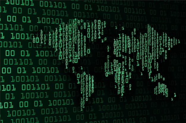 world binary circuit board future technology, blue hud cyber security concept background