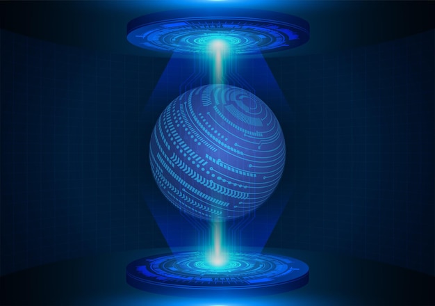 world binary circuit board future technology blue hud cyber security concept background