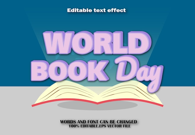 World Book Day Editable Text Effect 3d Cartoon Style