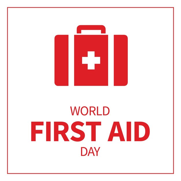 World first aid day vector design 14th September First aid artwork International First Aid Day